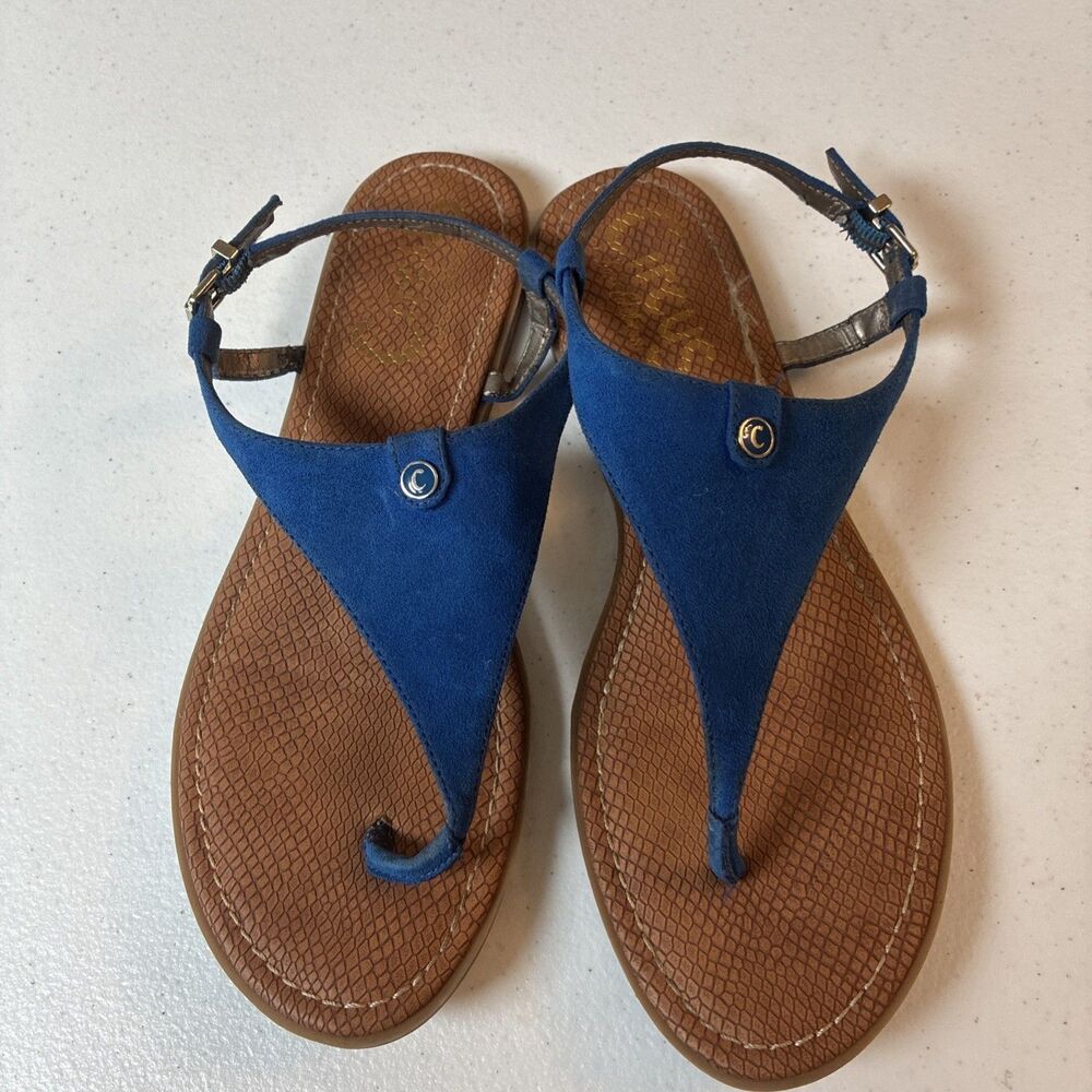 Circus By Sam Edelman Womens Carolina Blue Faux Suede Flat Sandals Size 9.5M - Picture 3 of 16